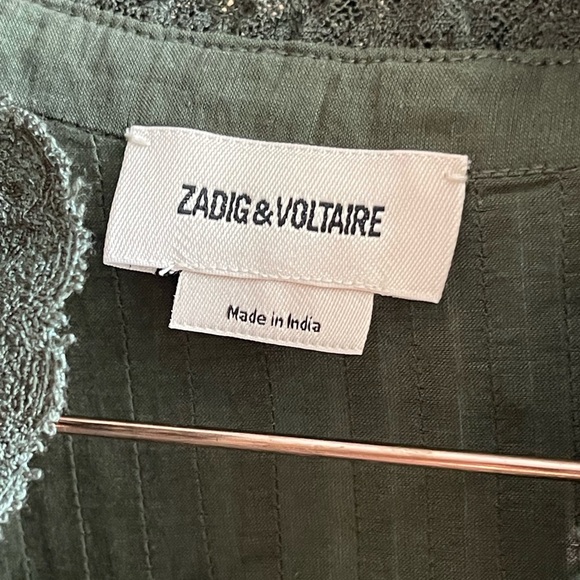 NWT Zadig & Voltaire Women’s Timmy Tomboy Blouse- Kaki Green - Picture 4 of 10